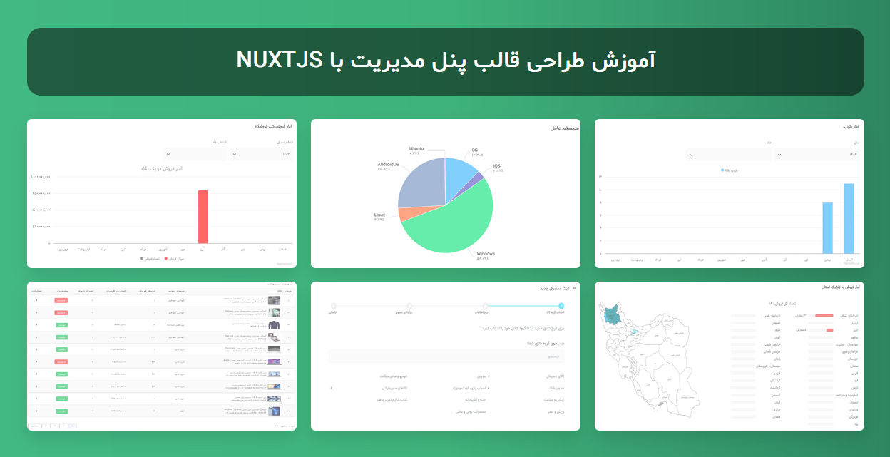 آموزش طراحی قالب پنل مدیریت با NUXTJS
